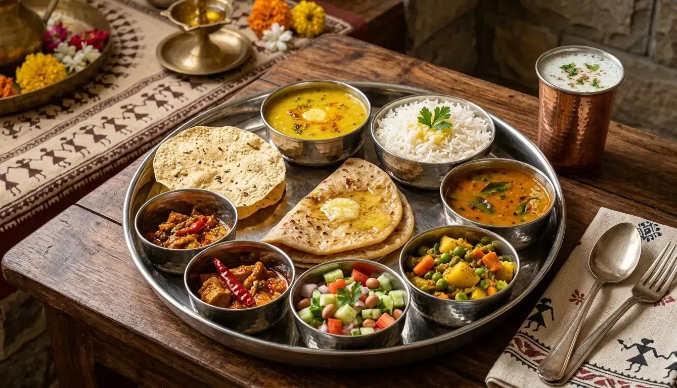 महाराष्ट्रीयन थाळी - वरण भात आमटी